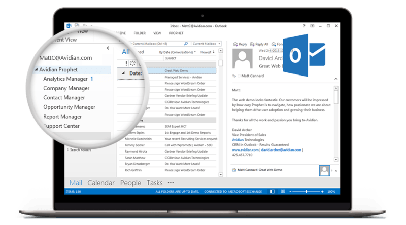 Prophet Outlook CRM for small businesses